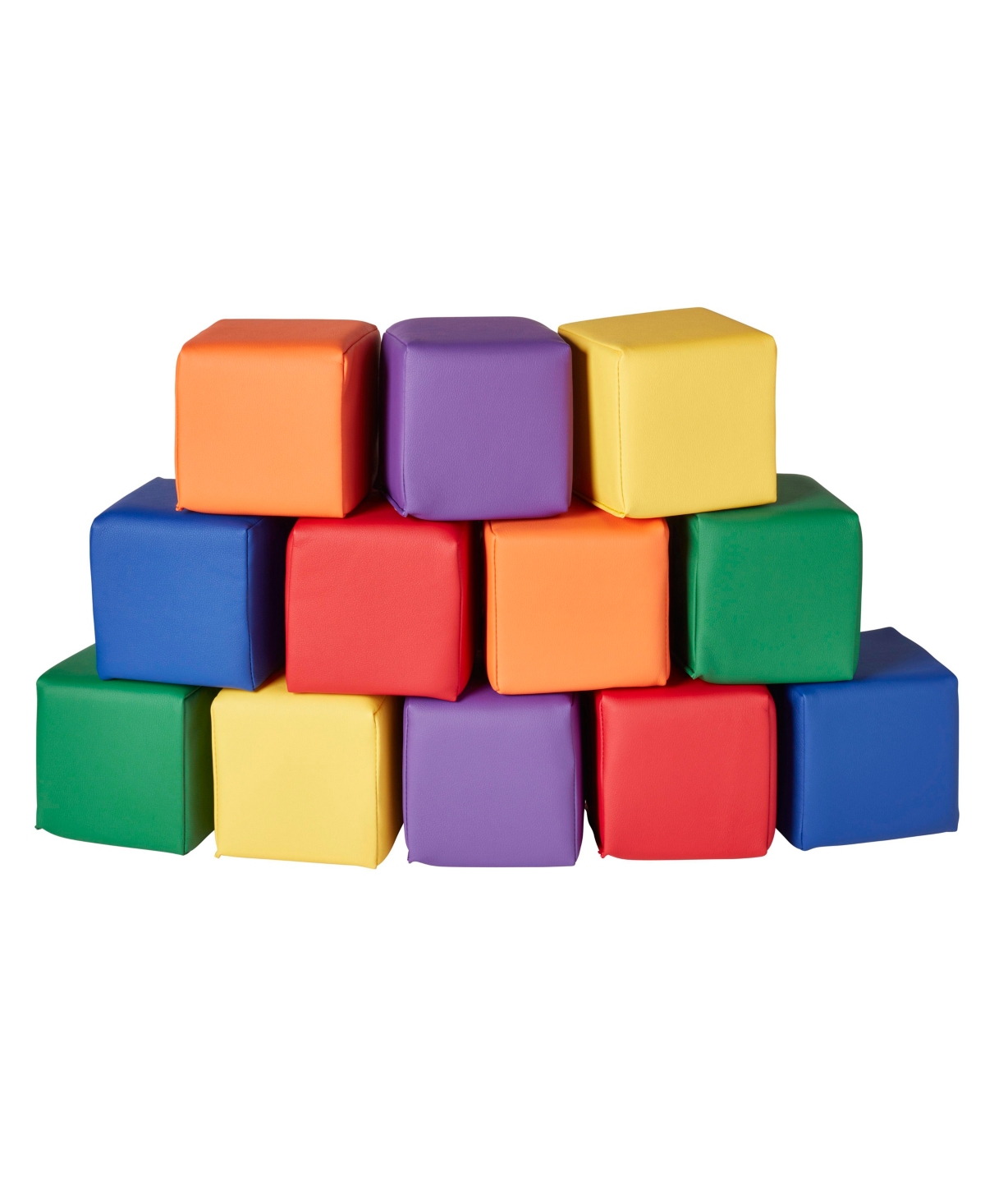ECR4Kids SoftZone Patchwork Toddler Building Blocks, 12-Piece - Assorted