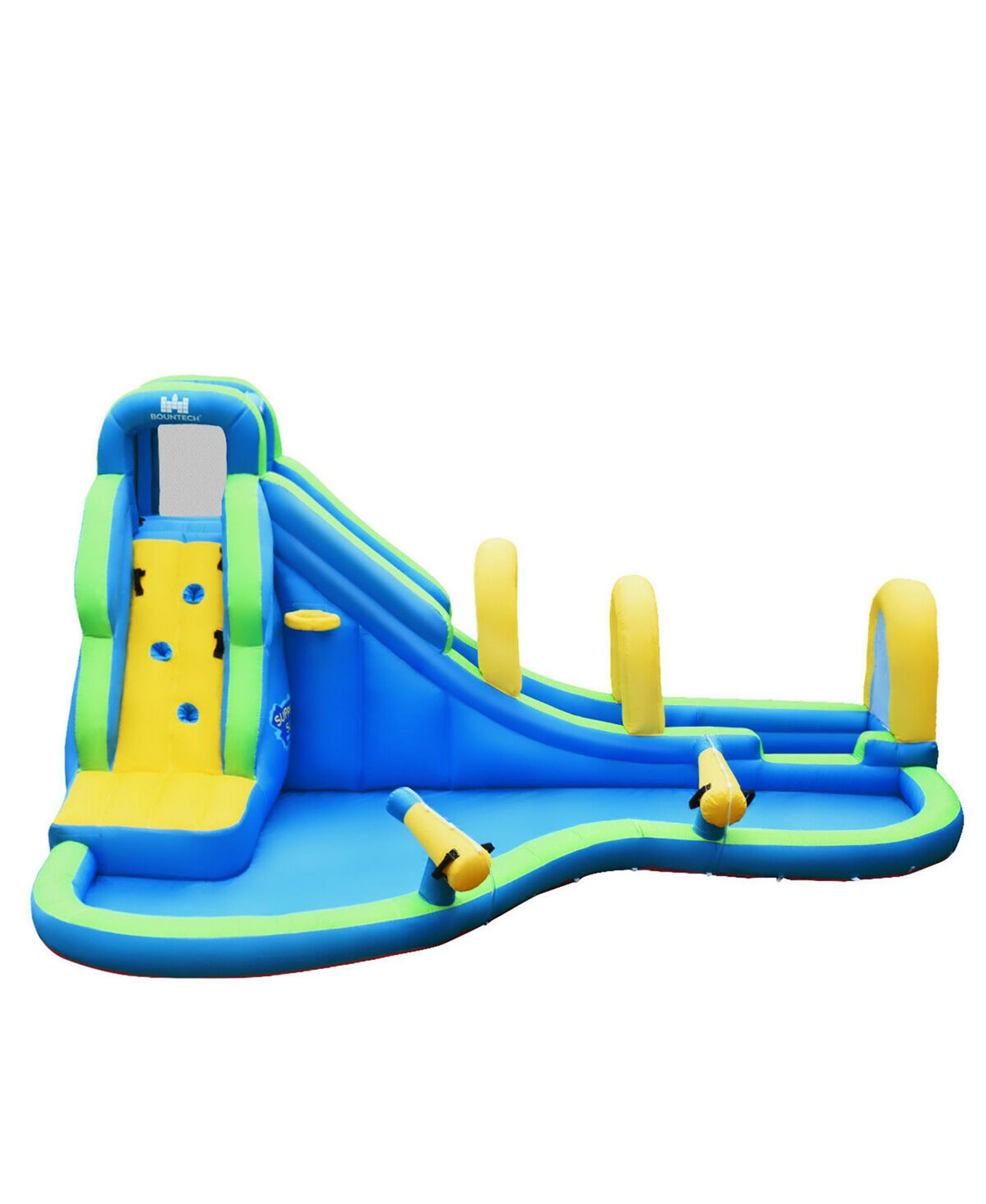 Детская игрушка Costway Inflatable Water Slide Bounce House, 188"L x 144"W x 95.5"H, Holds Up to 4 Kids, от 4 лет, цвет: Синий — фото 3