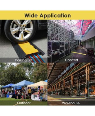 Cable Ramp Protector 3 Channel Hose Protecitive 44000 Lbs Load Capacity Heavy Duty Speed Bump for Road Driveway