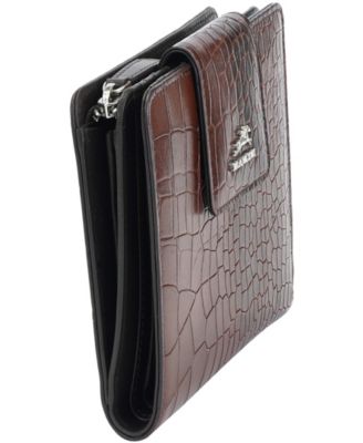 Women's Croco2 RFID Secure Clutch Wallet