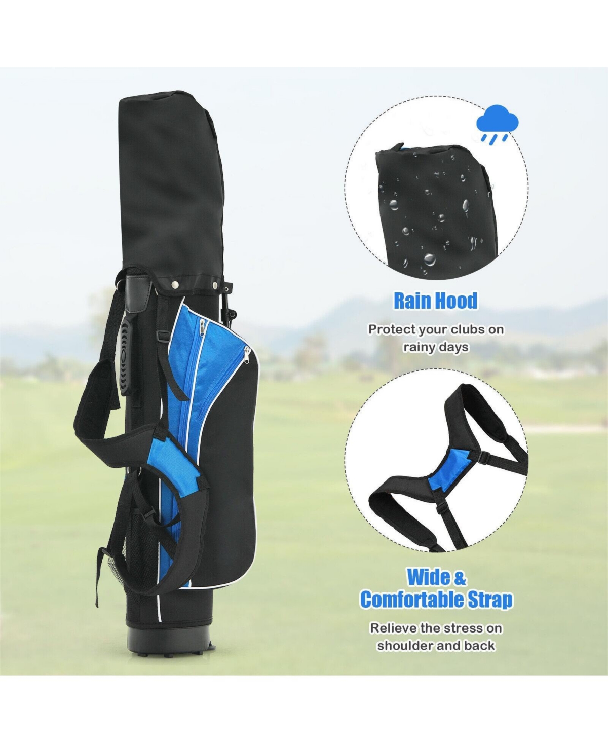 Complete Golf Club Set for Children Age 8-10-Blue