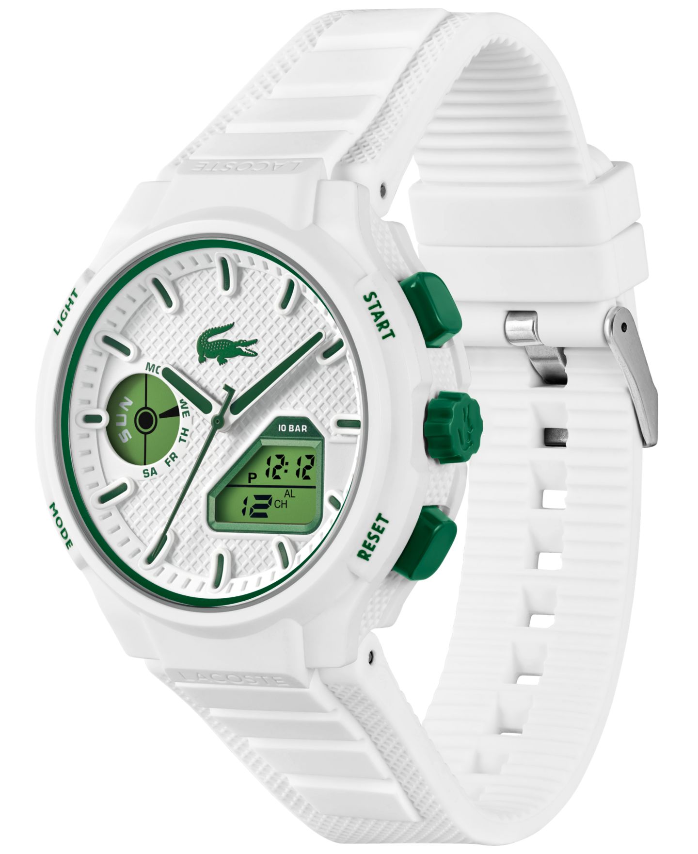 Мужские часы Lacoste LC33 White Silicone Strap Watch, 45mm — фото 2