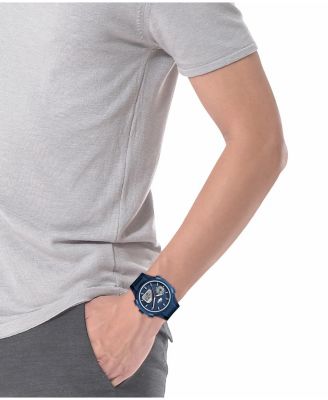 Men's LC33 Blue Silicone Strap Watch 45mm