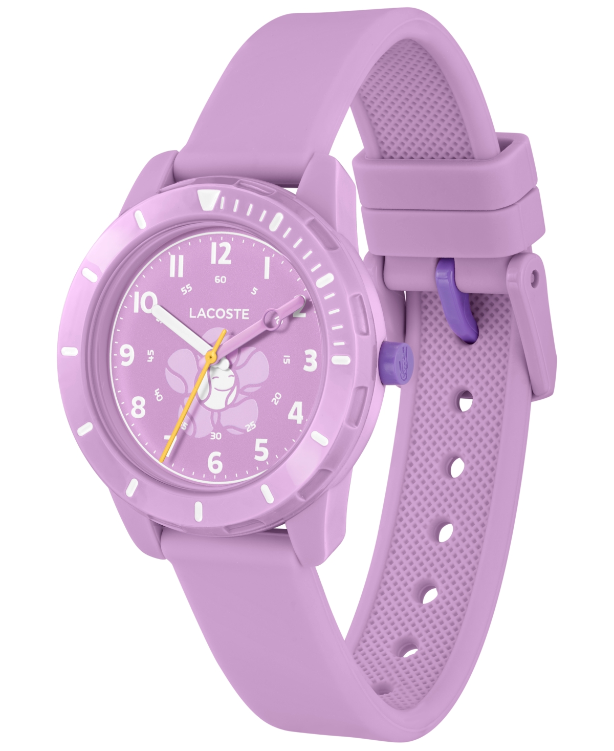 Lacoste Kids Mini Tennis Purple Silicone Strap Watch 34.5mm In Purple