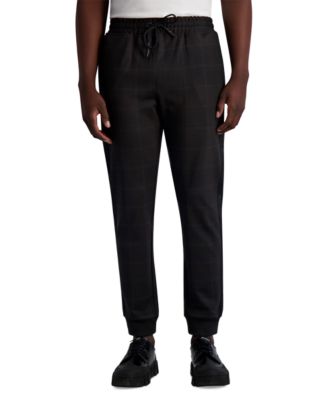 KARL LAGERFELD PARIS - Men's Slim-Fit Plaid Jogger Pants