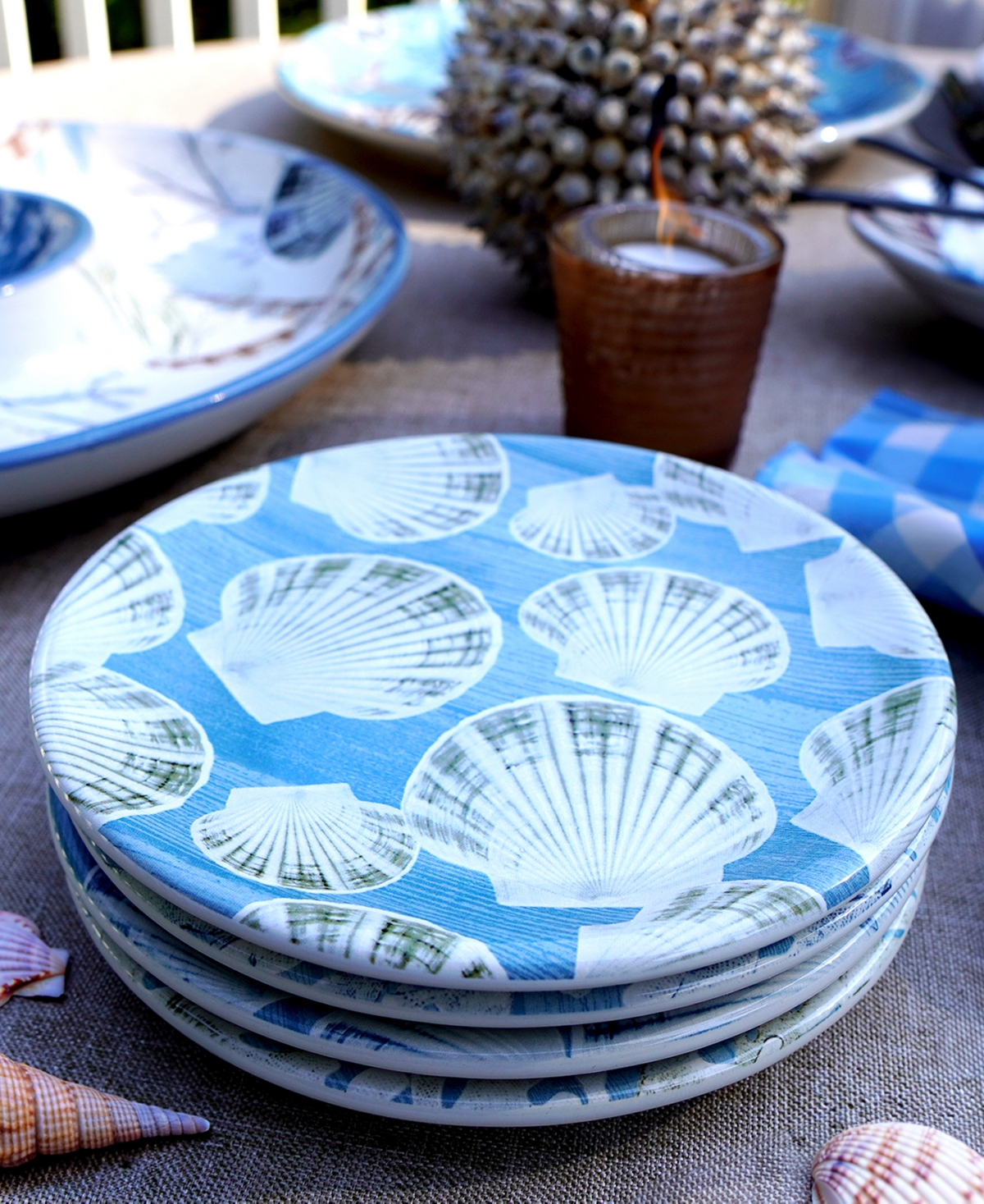Certified International Beyond The Shore Set Of 4 Canape Plates In Miscellaneous