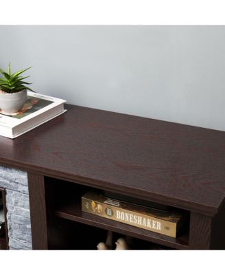 Streamdale Modern Faux Stone TV Console with Storage Cabinet