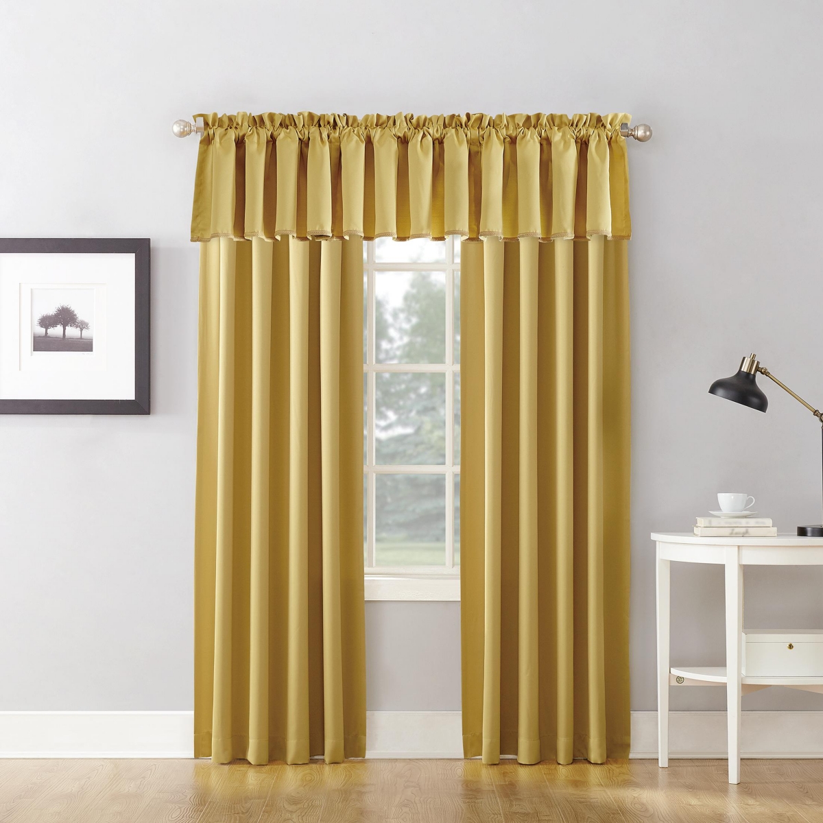 Grant Room Darkening Rod Pocket Curtain Valance