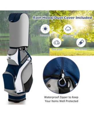 10.5 Inch Golf Stand Bag with 14 Way Dividers and 7 Zippered Pockets-Navy