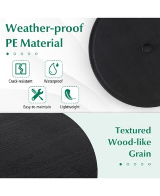 20 Inches Outdoor Adjustable Umbrella Table with 1.5 Inches Umbrella Hole