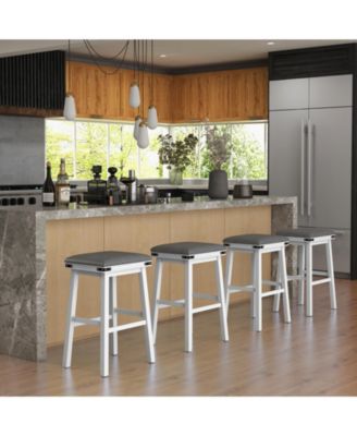 Set of 2 24/30 Inch Dining Bar Stool with Acacia Wood Frame-30 inches