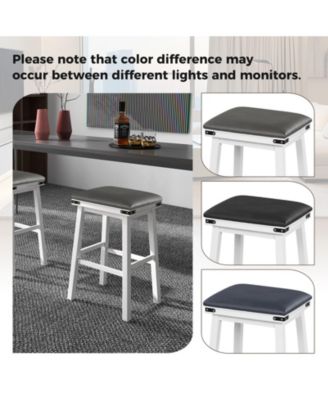 Set of 2 24/30 Inch Dining Bar Stool with Acacia Wood Frame-30 inches