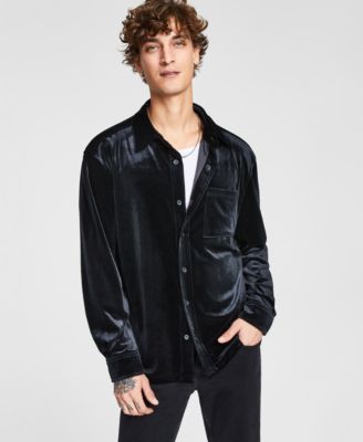 Tinsel - Men's Velvet Long Sleeve Button-Front Shirt