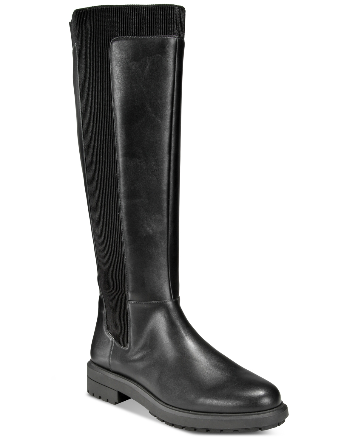 On 34th Women's Tamira Riding Boots, Created For Macy's In Black Smooth