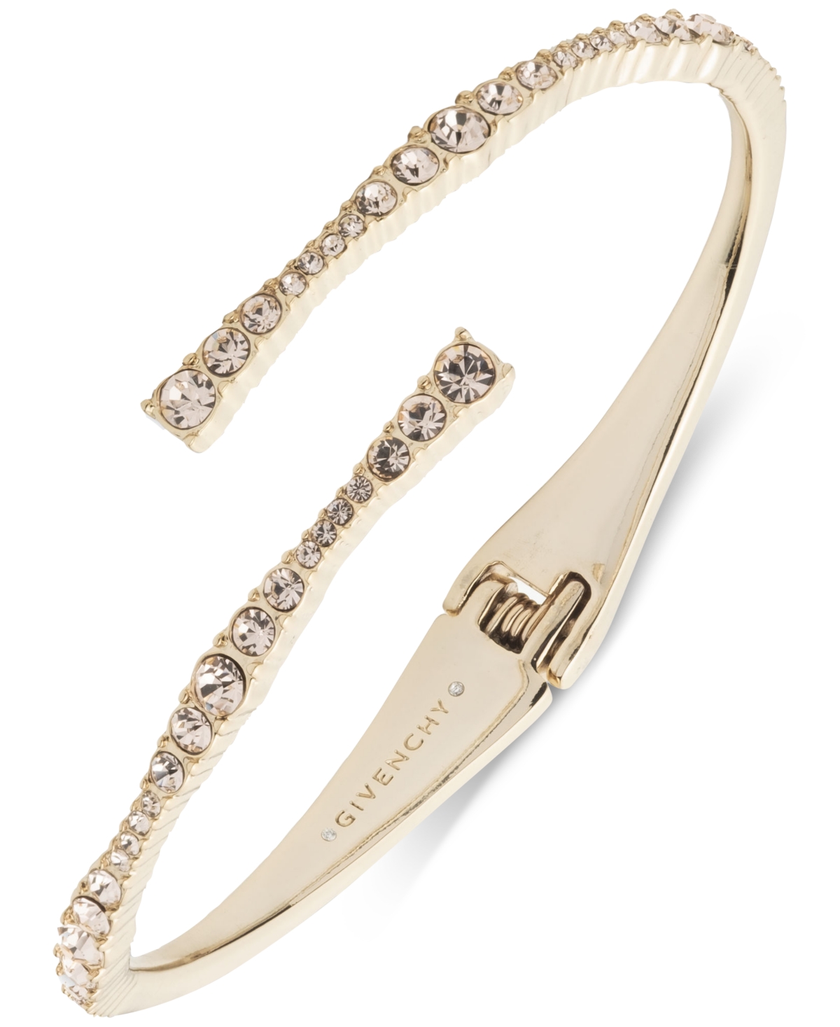 Givenchy Mixed Stone Pave Bypass Cuff Hinge Bracelet