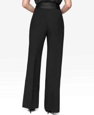 Women's Satin-Waist Wide-Leg Pants