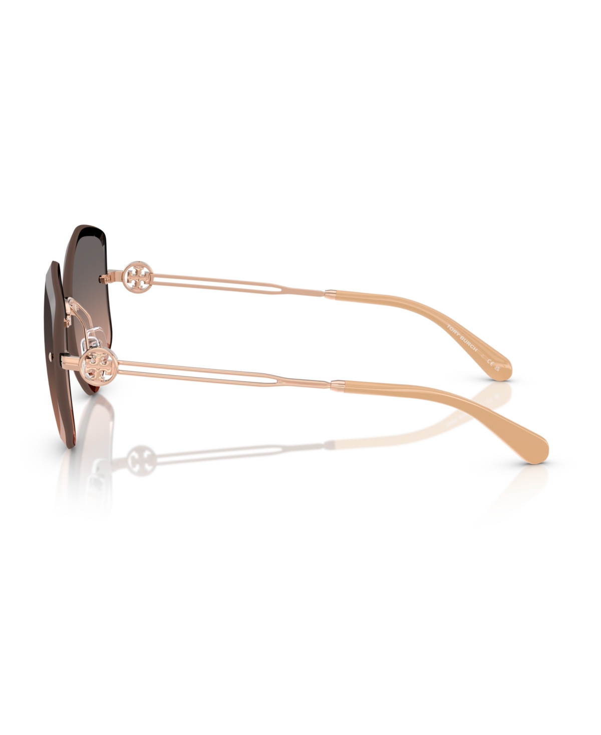 Tory Burch Geometric-frame Sunglasses In Light Rose Gold