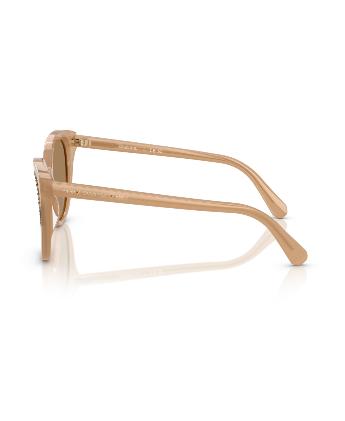 Swarovski Crystal-embellished Oversized Sunglasses In Milky Beige
