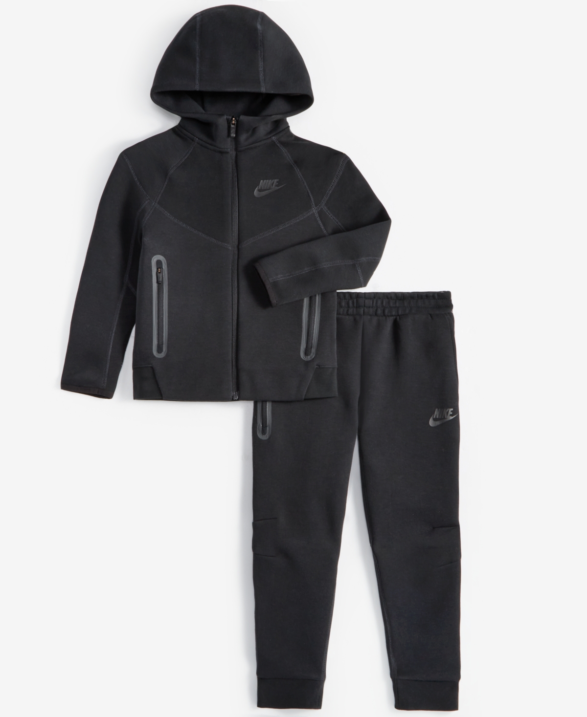 Nike Little Kids Neutral 2-Piece Tech Fleece Full-Zip Hoodie and Pants Set