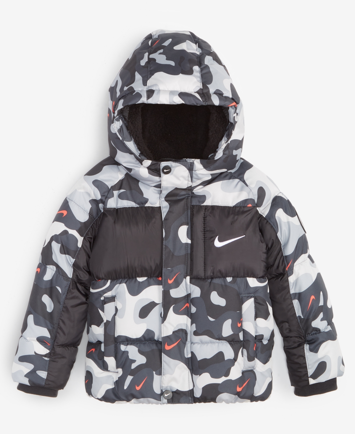 Nike Toddler Boys Mixed-Media Hooded Puffer Jacket
