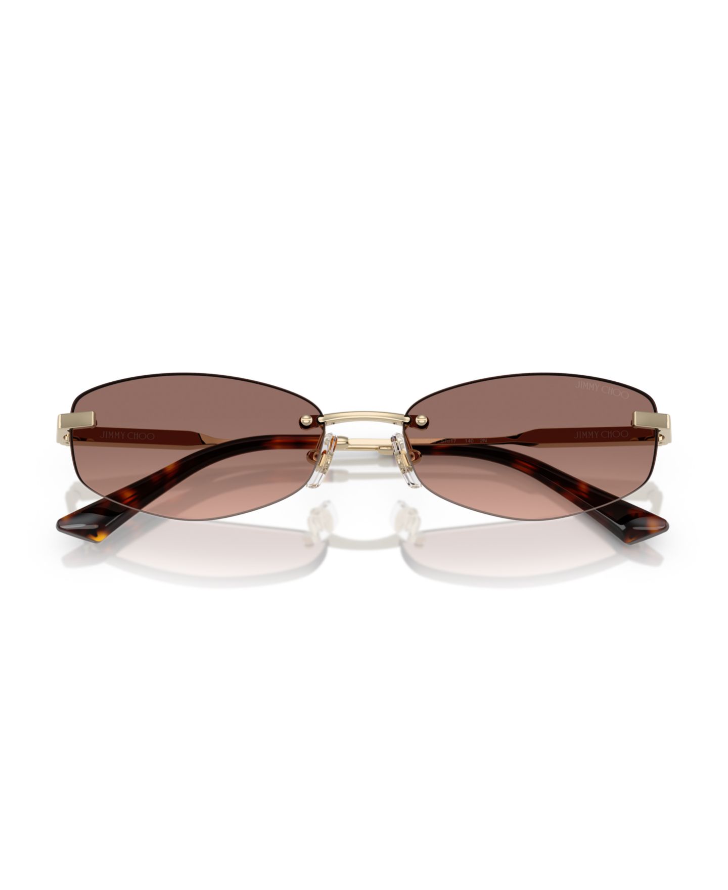 Женские солнцезащитные очки Jimmy Choo Sunglasses JC4013D, цвет: Розовый золотой — фото 5