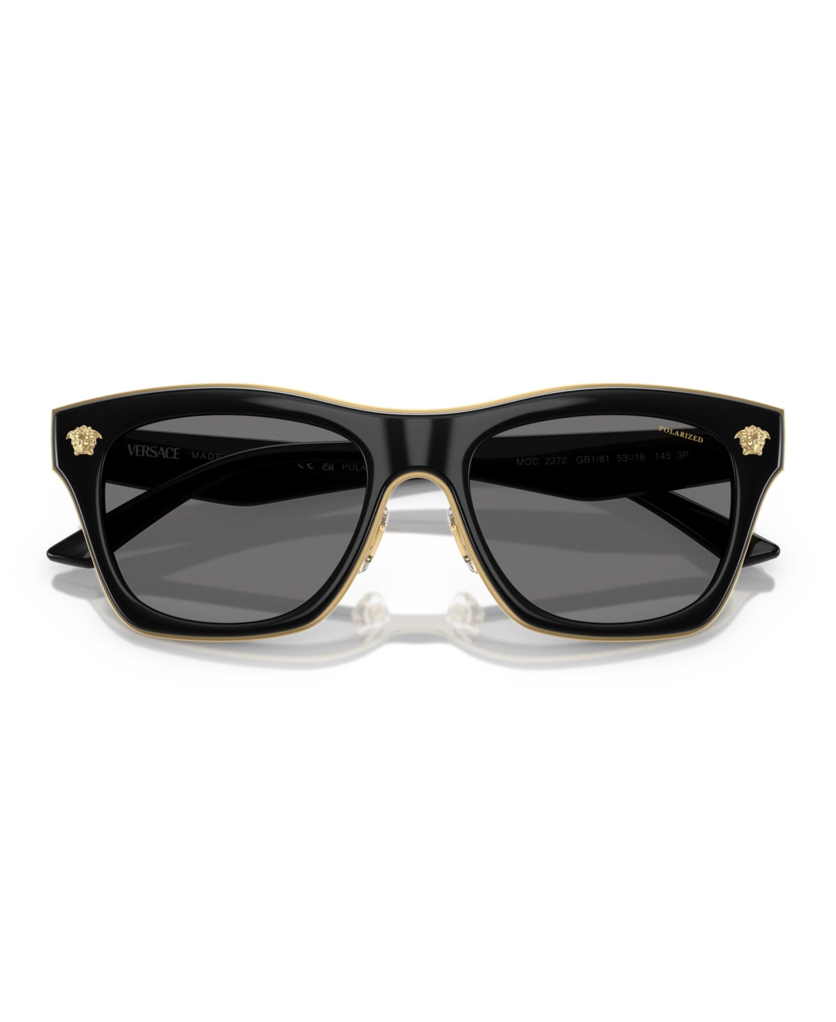 Versace Unisex Polarized Sunglasses Ve2272 In Black