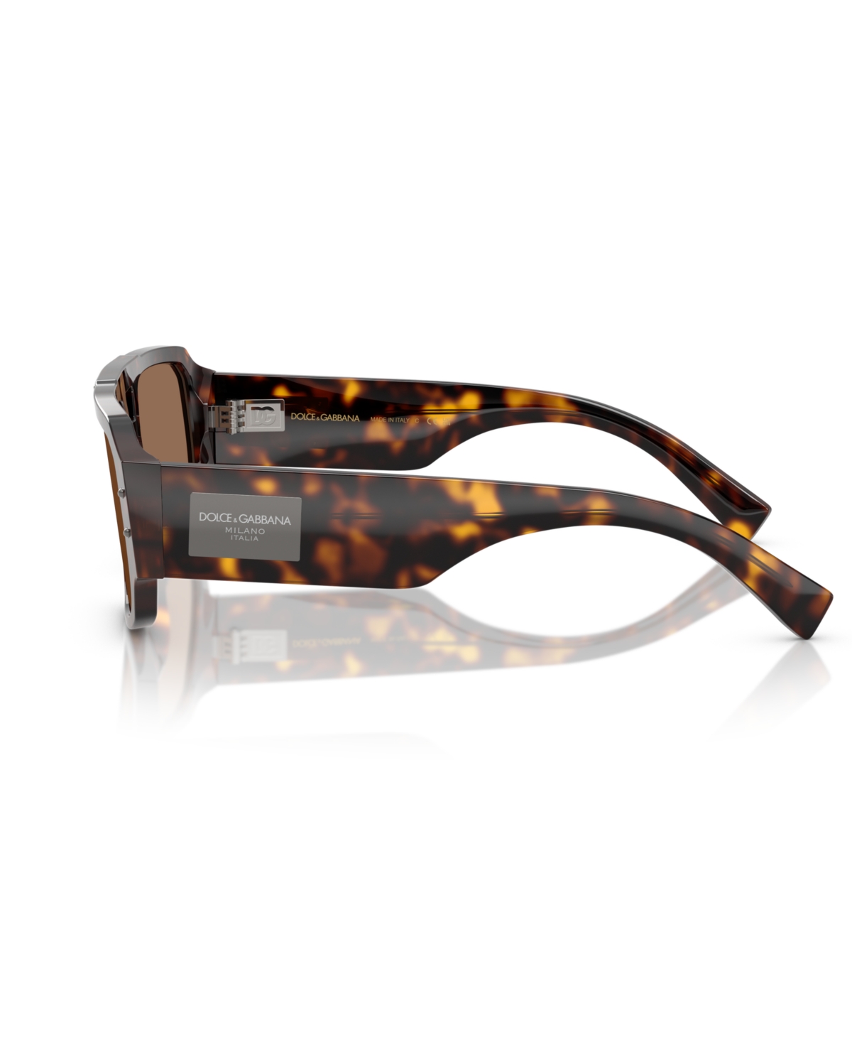 Dolce & Gabbana Tortoiseshell-pattern Logo-plaque Sunglasses In Brown