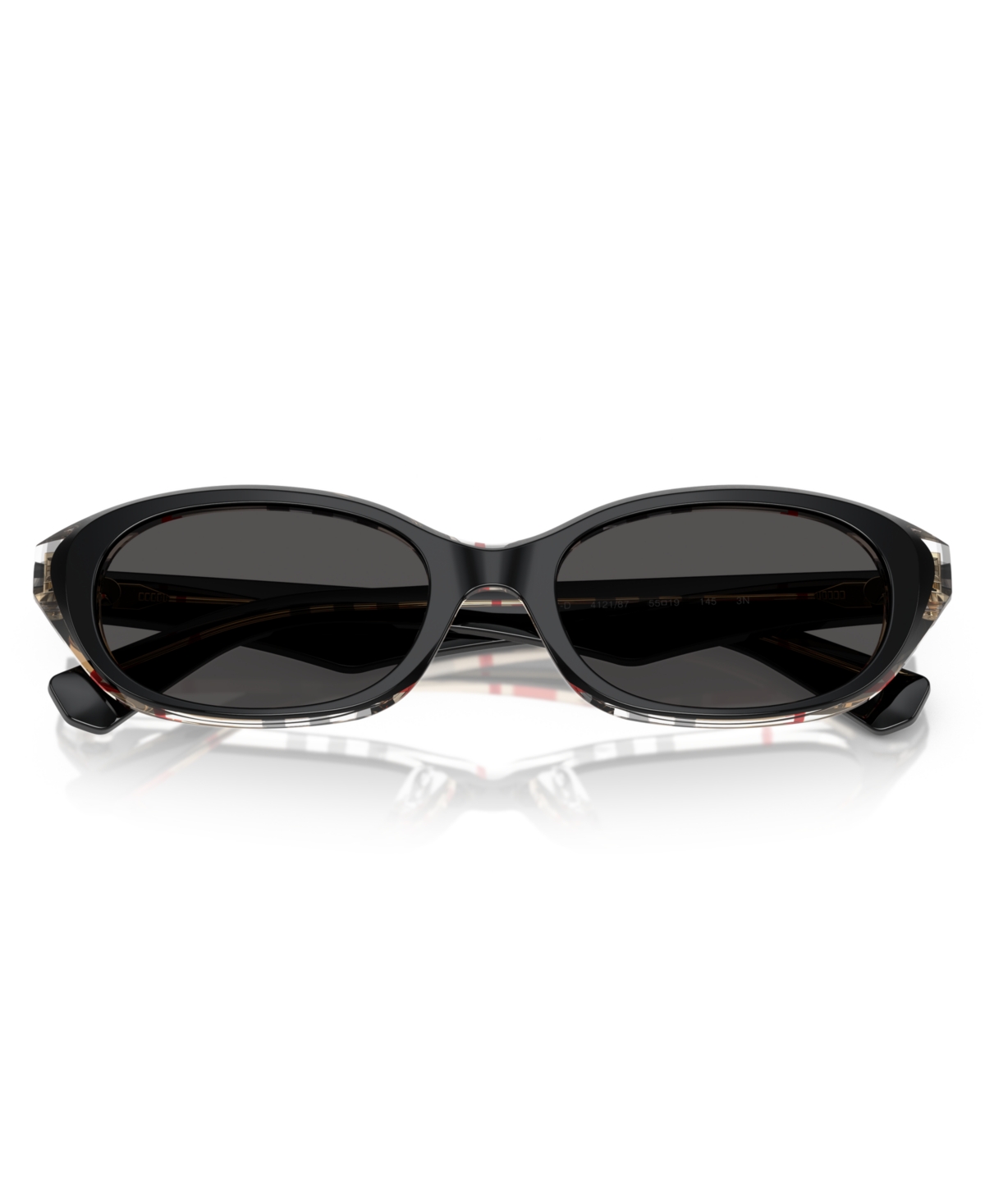 Burberry Be4447d Oval Sunglasses In Black Check