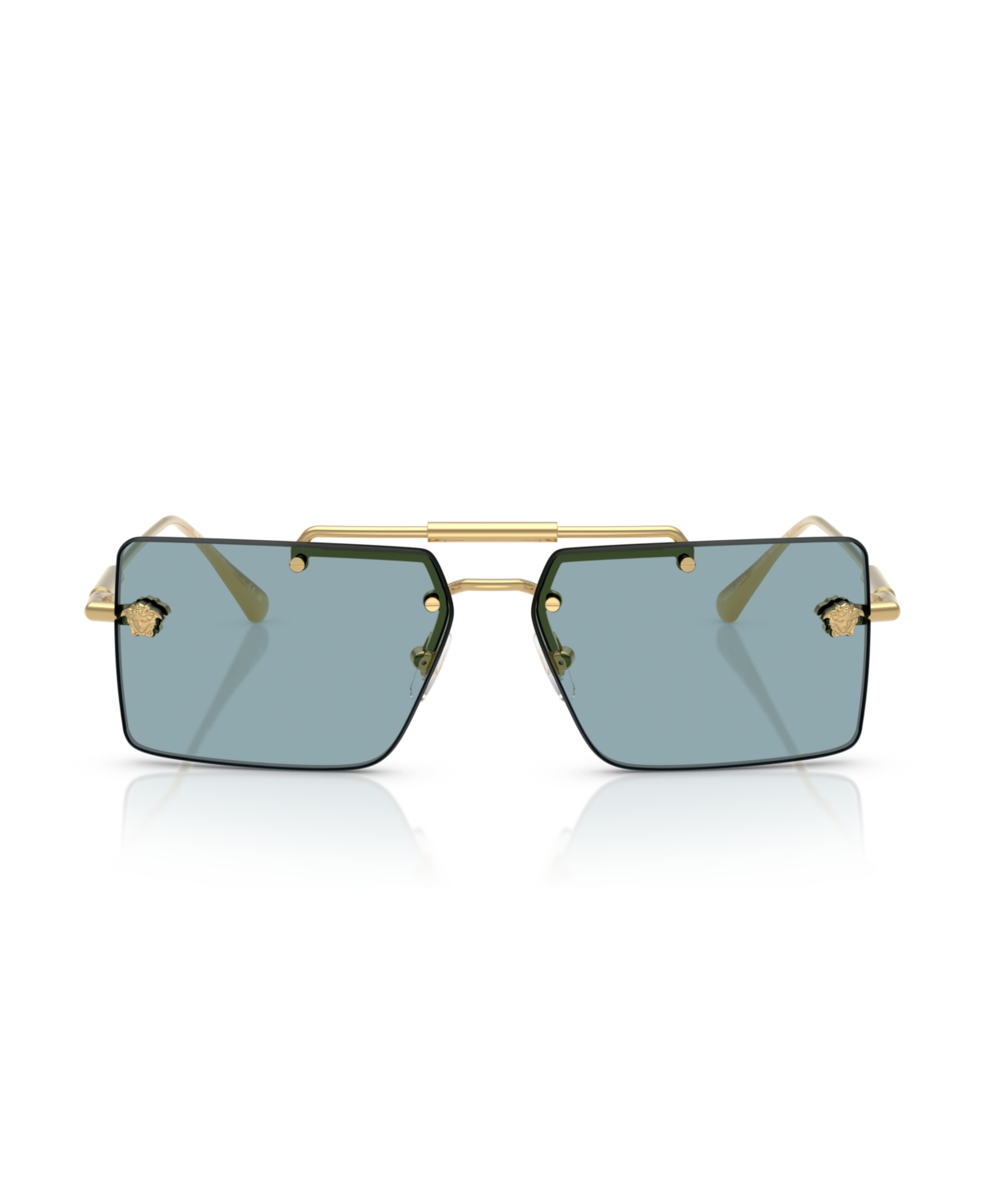 Versace 60mm Rectangular Sunglasses In Gold