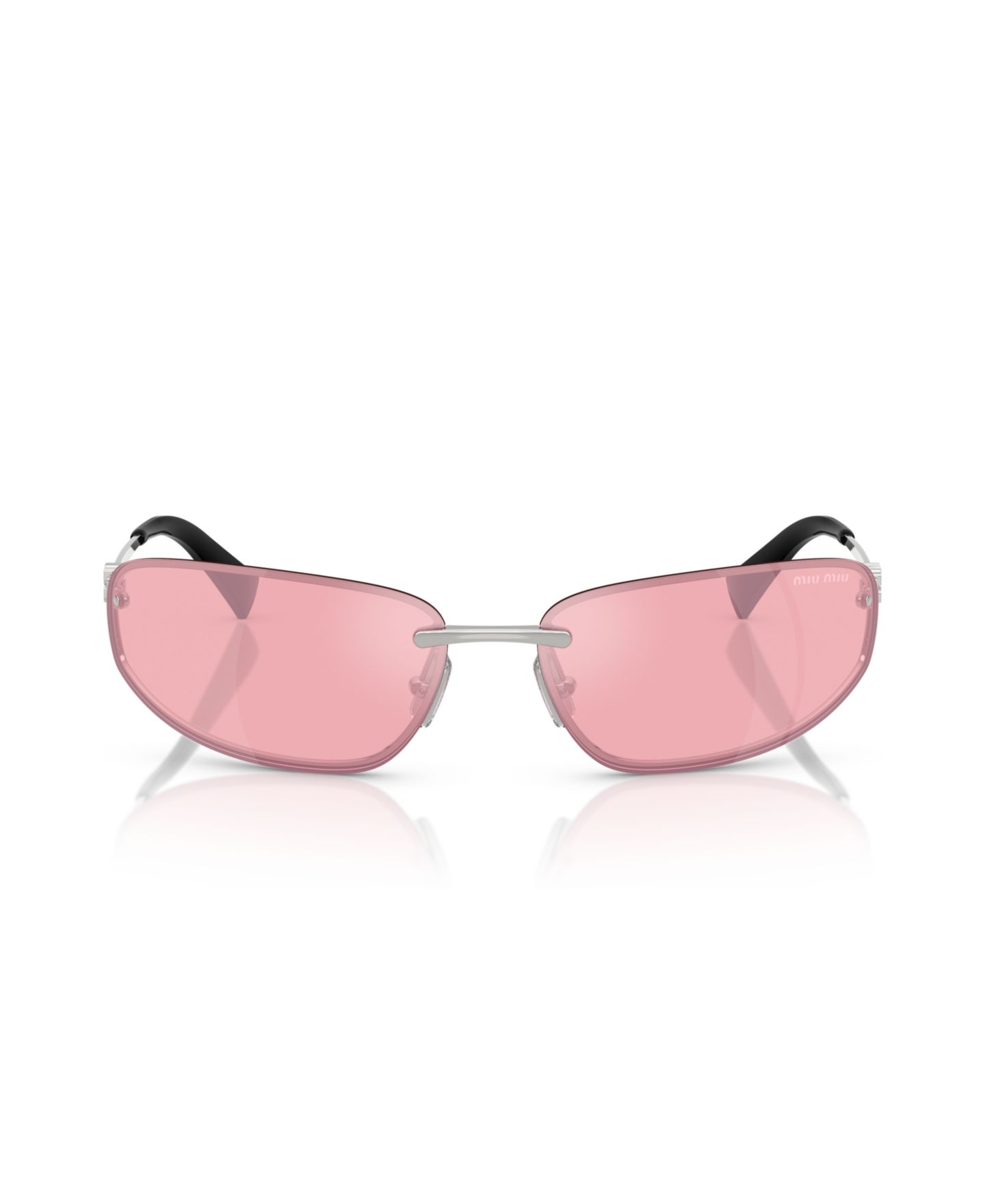 Женские солнцезащитные очки MIU MIU Sunglasses MU A50S, цвет: Розовый / Серебряный — фото 2