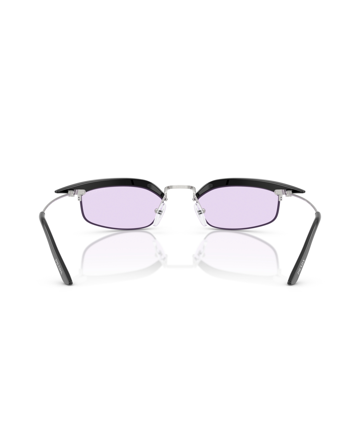 Prada Womens Black Pr B50s Rectangle-frame Metal Sunglasses In Black,lavender