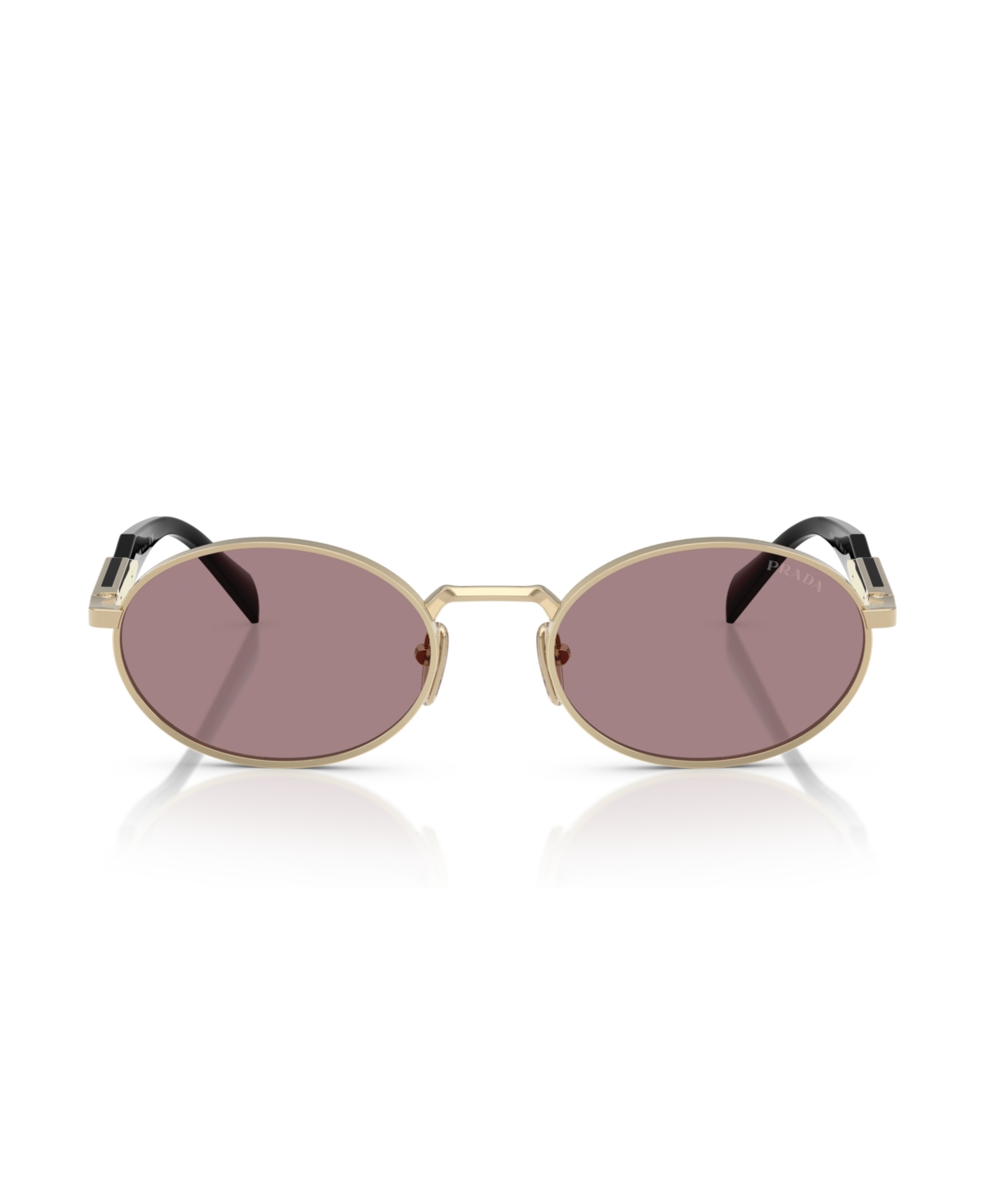Prada Womens Gold 65zs Oval-frame Metal Sunglasses