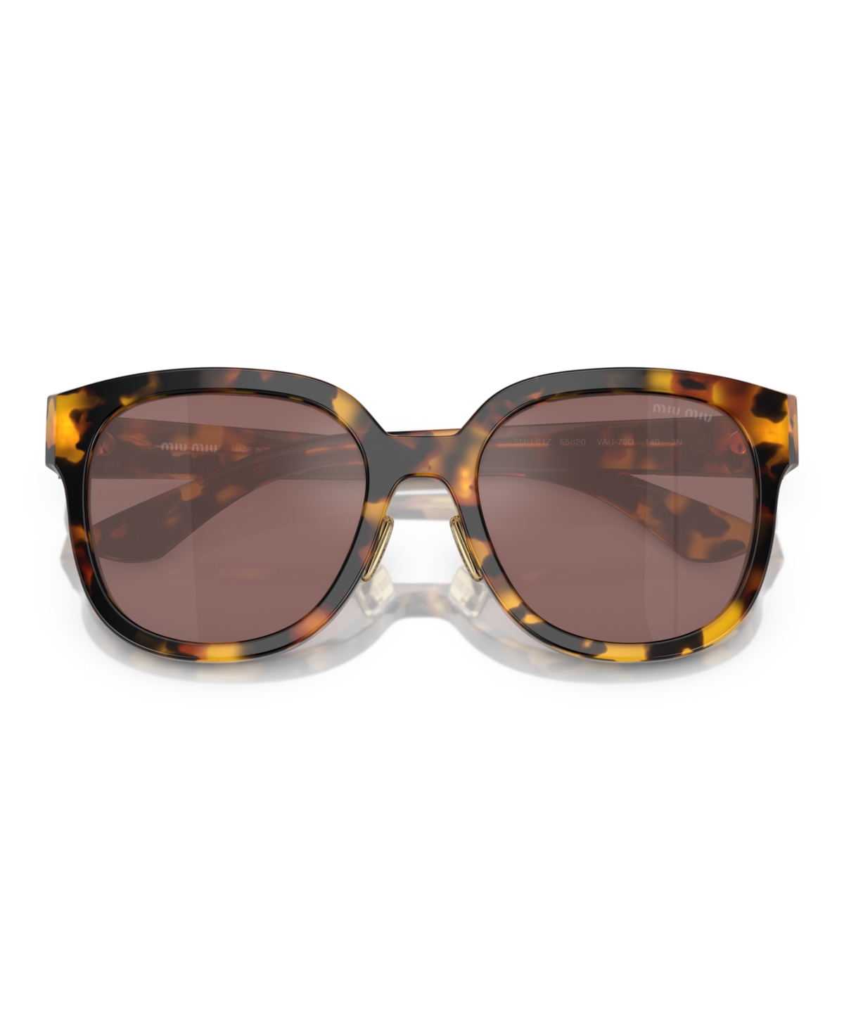 Miu Miu Womens Brown Mu 01zs Square-frame Acetate Sunglasses In Honey Havana