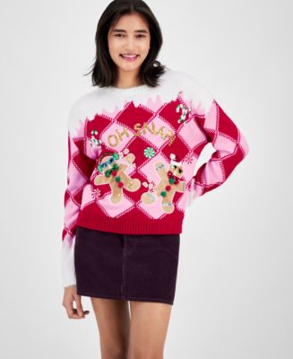 Hooked Up by IOT Juniors' Oh Snap Gingerbread Man Christmas