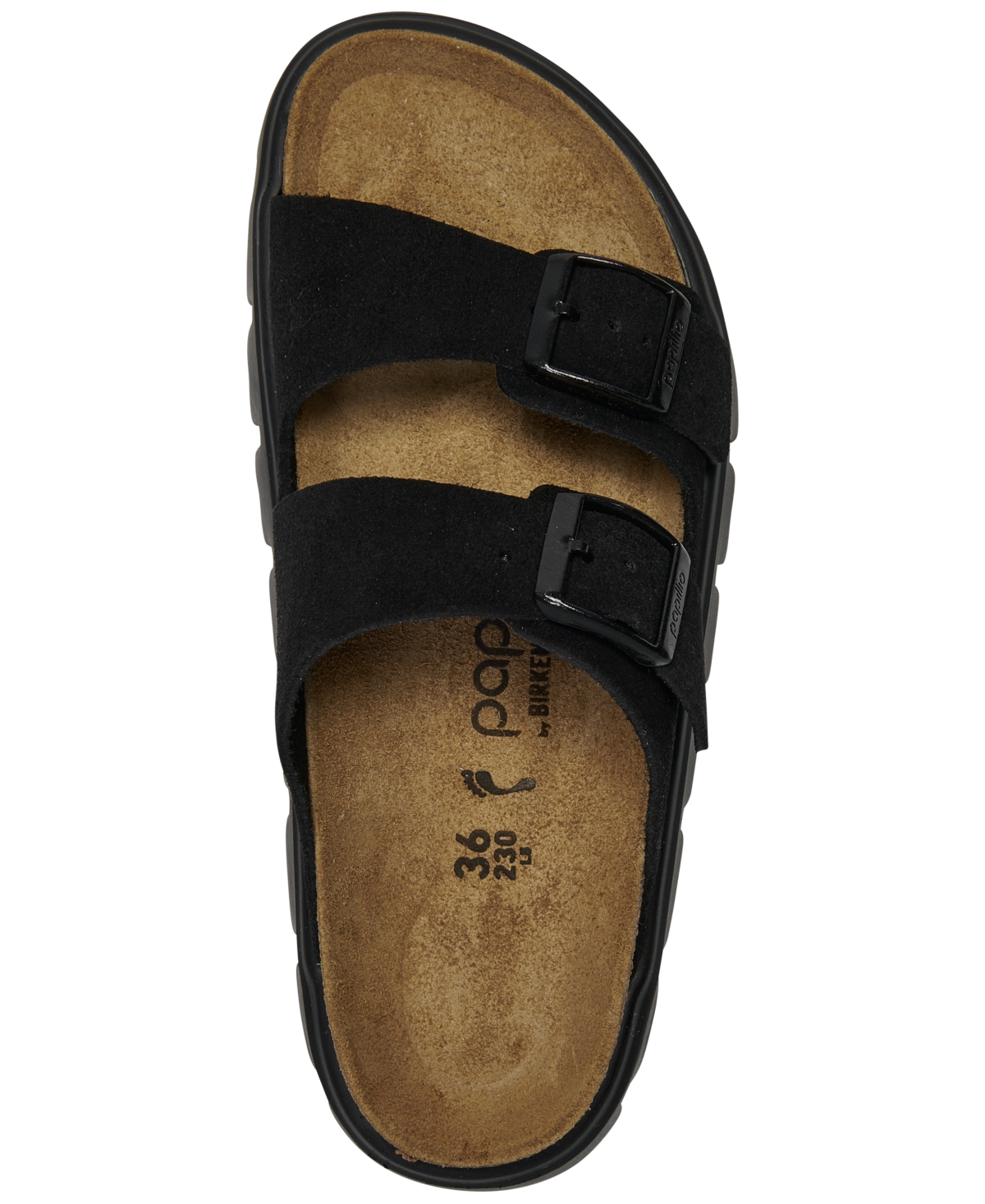 Shop Birkenstock Papillio By  Women's Arizona Chunky Suede Leather Platform Sandals From Finish Line In Black