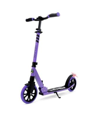 Kick Scooter Adult Teenagers Kids- 2 Wheel Kids Scooter with Adjustable T-Bar Handlebar - Alloy Anti-Slip Deck - Portable Folding Scooters for Kids with Carrying Strap - Leopard