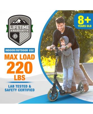 Kick Scooter Adult Teenagers Kids- 2 Wheel Kids Scooter with Adjustable T-Bar Handlebar - Alloy Anti-Slip Deck - Portable Folding Scooters for Kids with Carrying Strap - Leopard