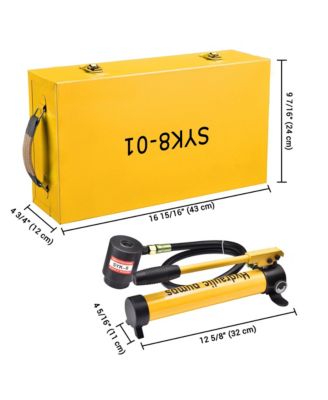 10 Ton Hydraulic Knockout Punch Set 1/2" to 2" Conduit Hole Puncher Tool Kit - Yellow