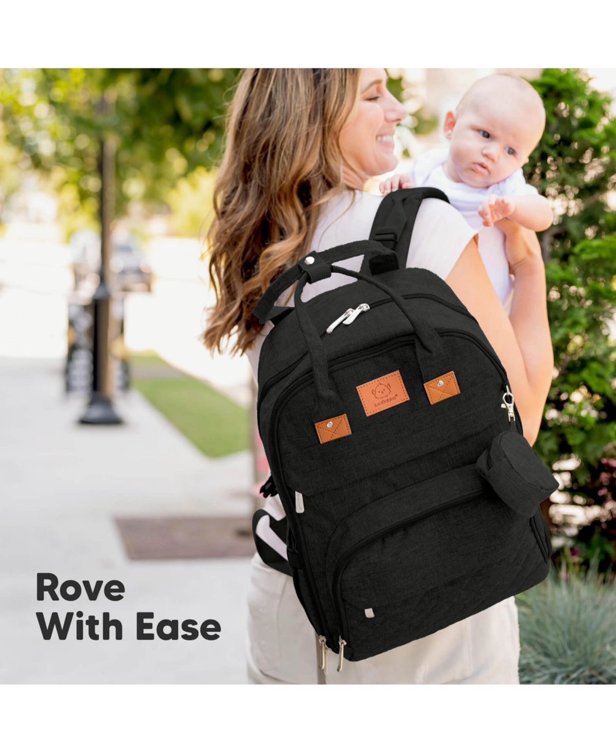 KeaBabies Rove Diaper Bag with Changing Pad, Waterproof Baby Bag, Travel Diaper