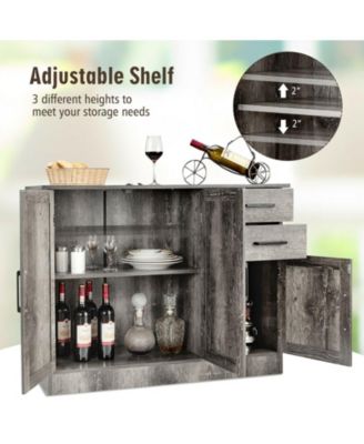 Buffet Storage Cabinet with 2-Door Cabinet and 2 Drawers