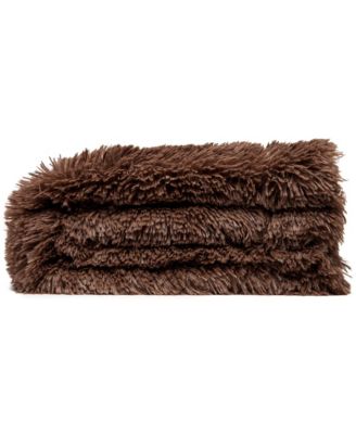 Premium Solid Faux Long Fur Throw Blanket - Soft, Fuzzy Throw Blanket - For Bed or Couch - 60" x 70" - Aubergine