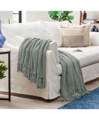 Premium Textured Knit Soft Cozy Blanket, Thrown