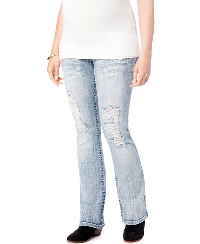 WallFlower Maternity Ripped Bootcut Jeans Macy's