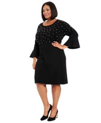 Plus Size Bell Sleeve Sweater Dress