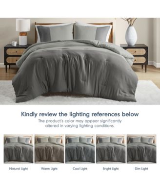 Miro Soft Washed Color Block 2-Pc. Comforter Set, Twin/Twin XL