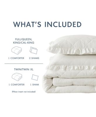 Phoebe Diamond Quilted Ruffle Edge 2-Pc. Comforter Set, Twin/Twin XL