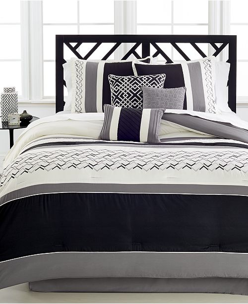 Fletcher Black 7 Pc Comforter Set Created For Macy S