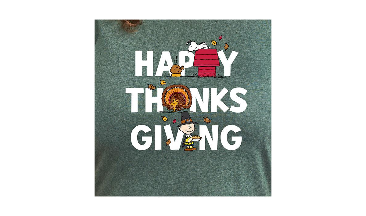 Hybrid Apparel Plus Size Peanuts Thanksgiving Graphic T-shirt