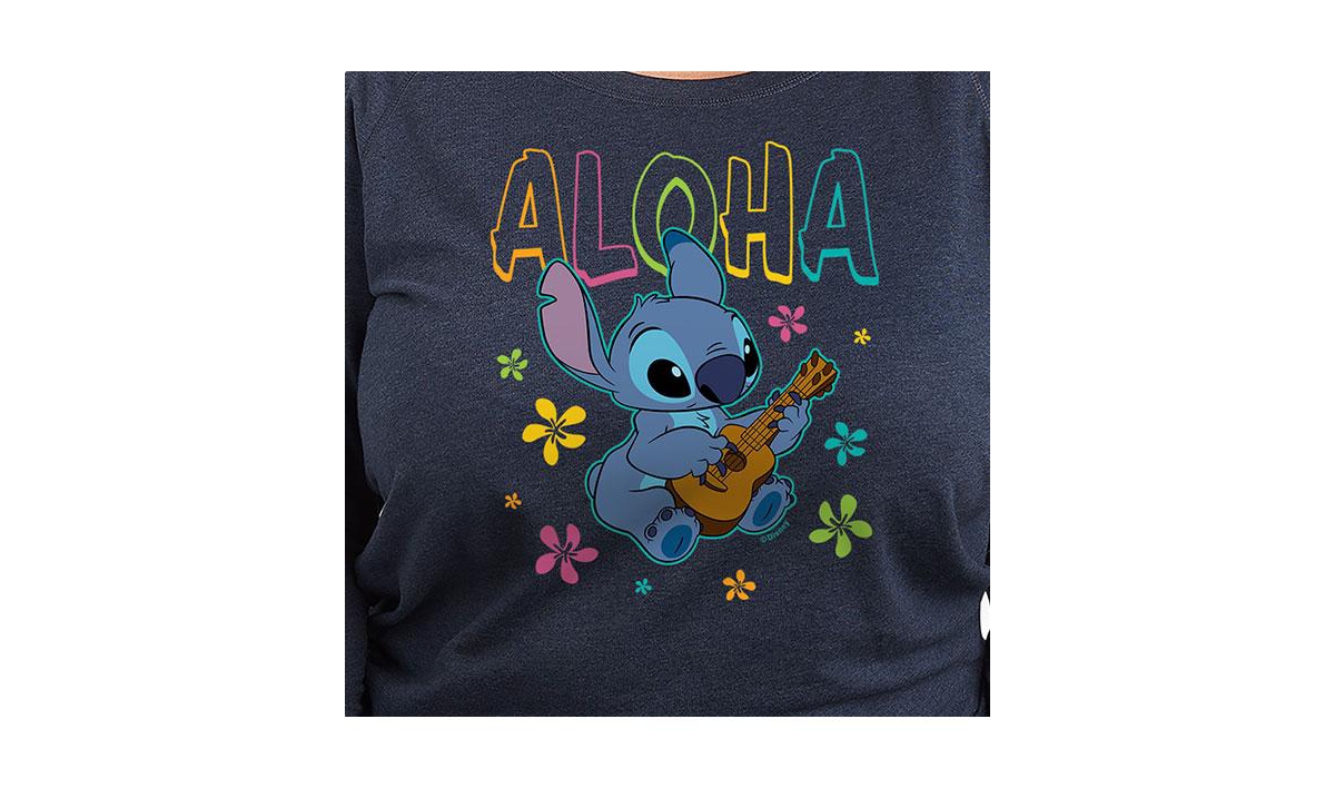 Hybrid Apparel Plus Size Lilo and Stitch Aloha Graphic Pullover T-shirt