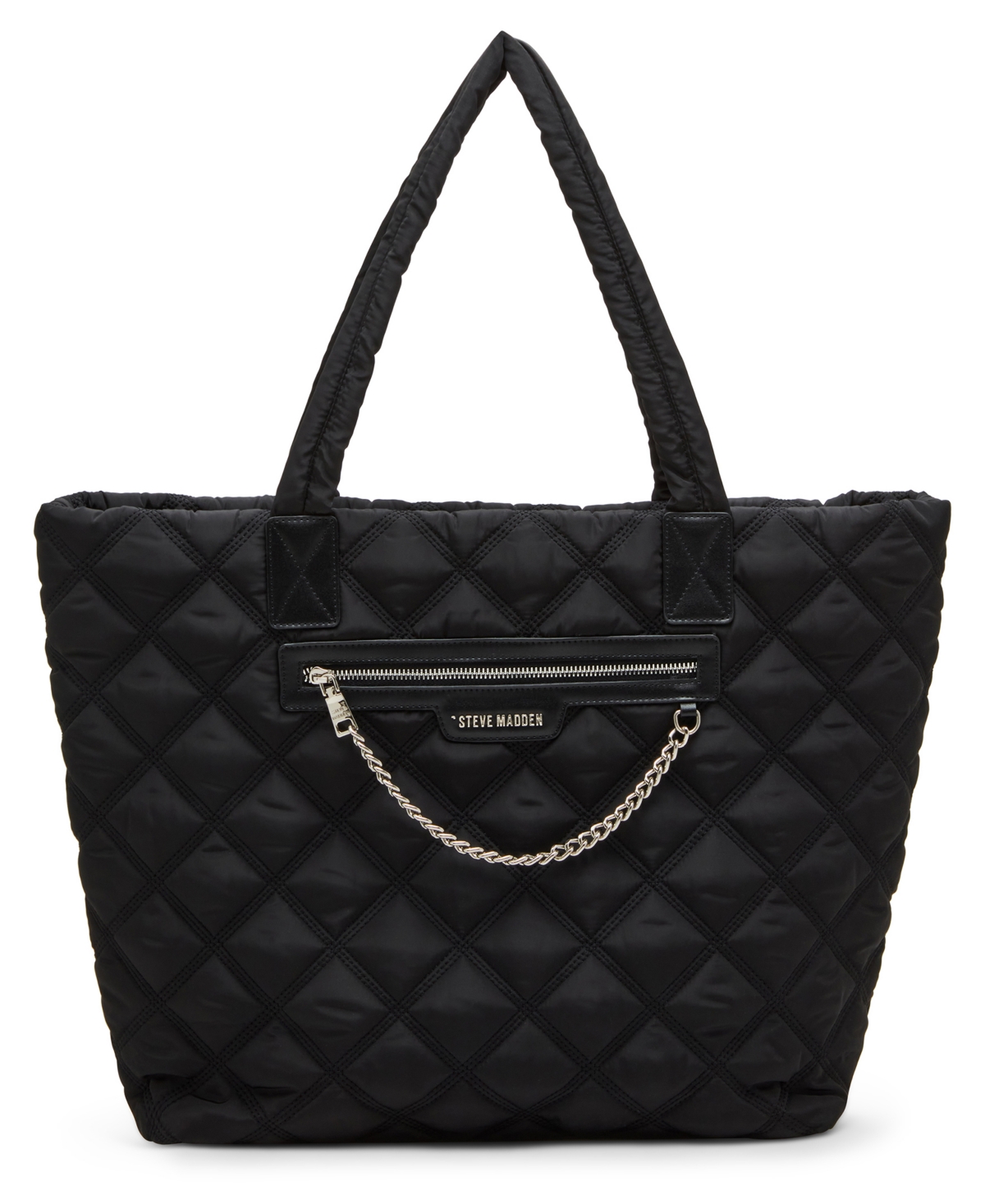 Steve madden black quilted tote bag deals